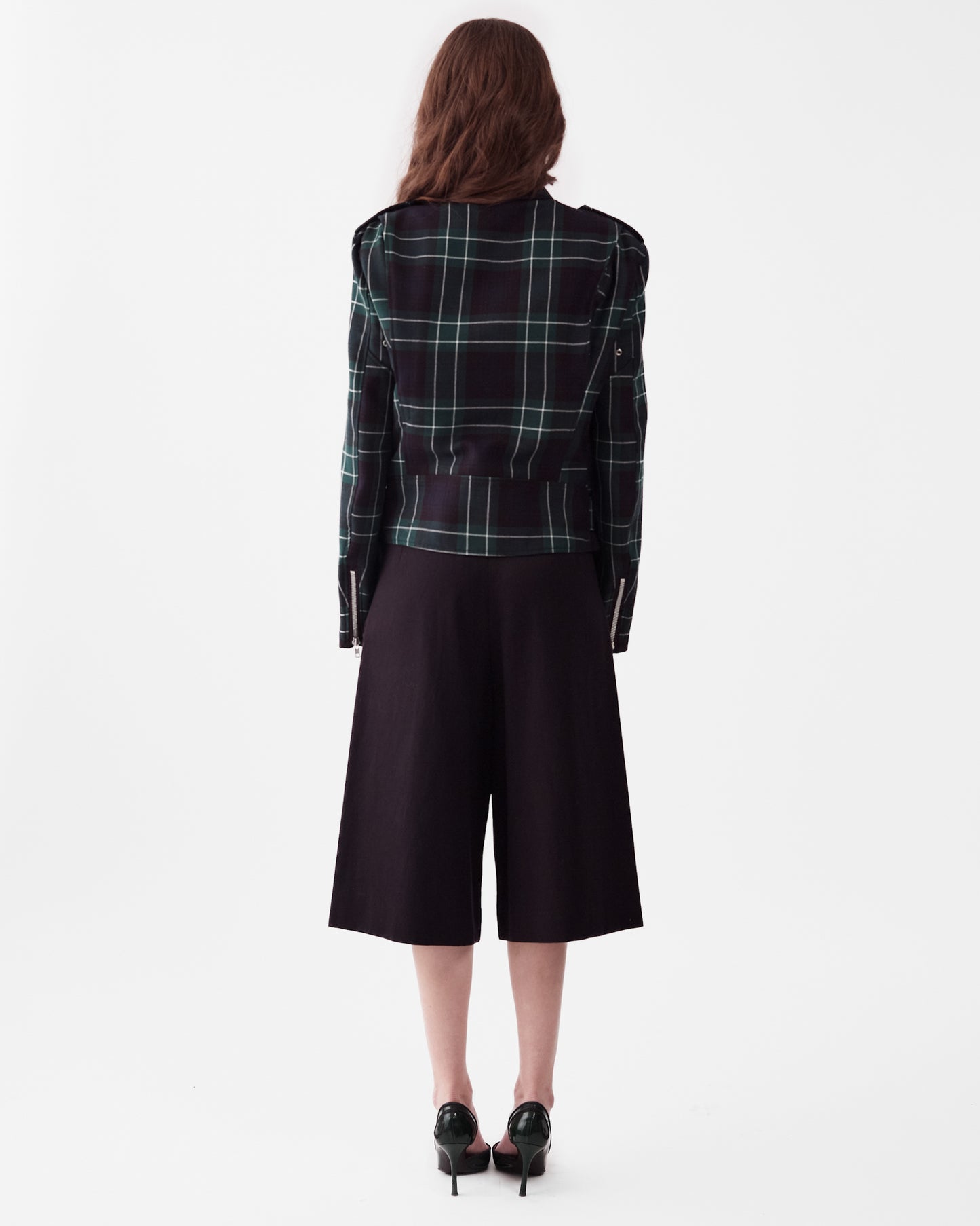 Comme Des Garçons Green Plaid Buckle Jacket