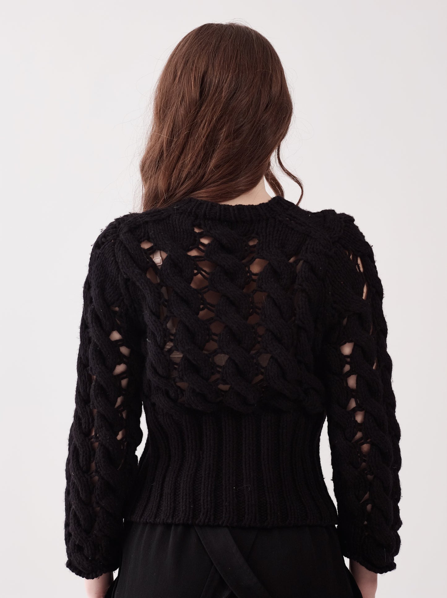 Comme Des Garçons Black Cable Knit Sweater