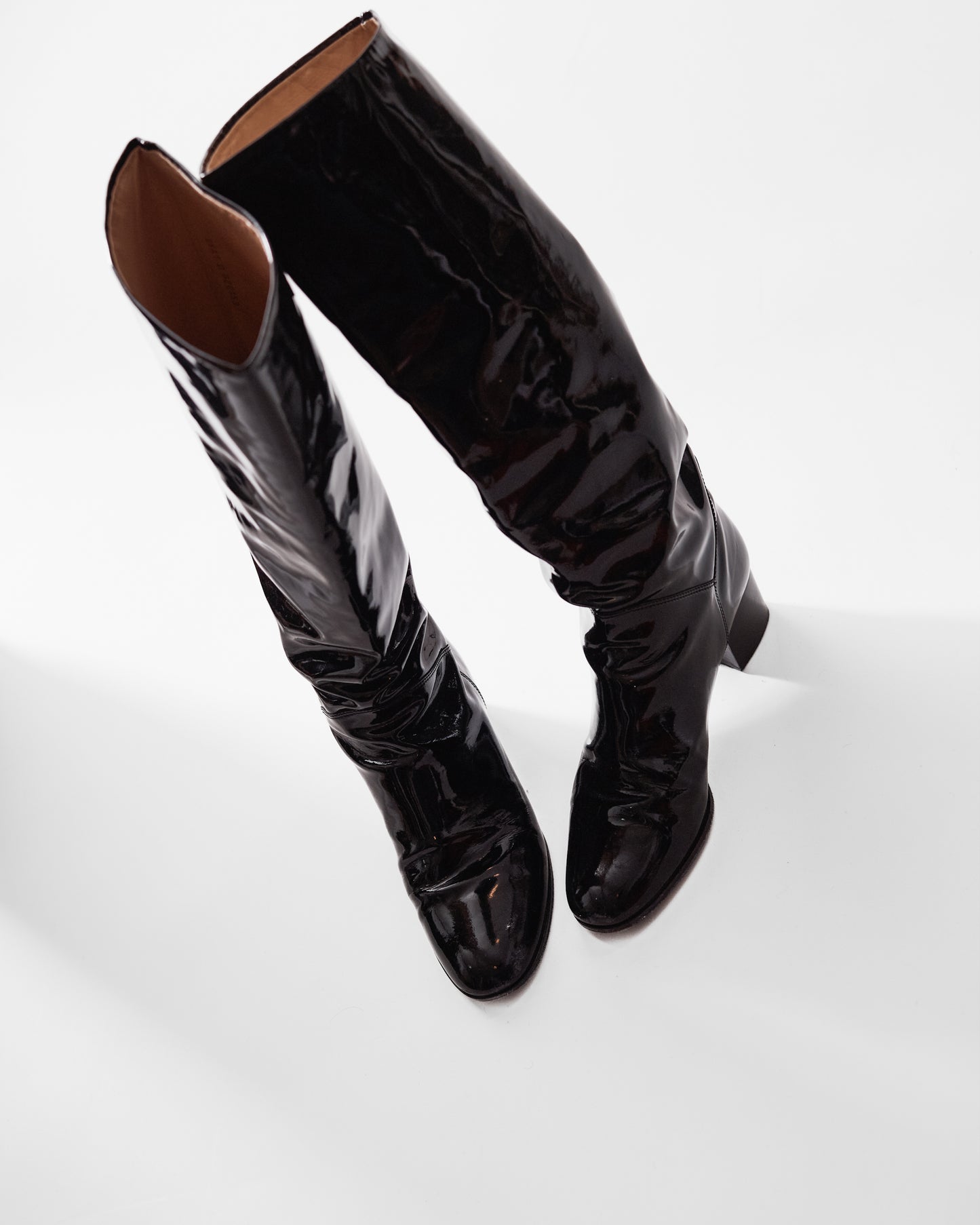 Black Patent Chanel Boots
