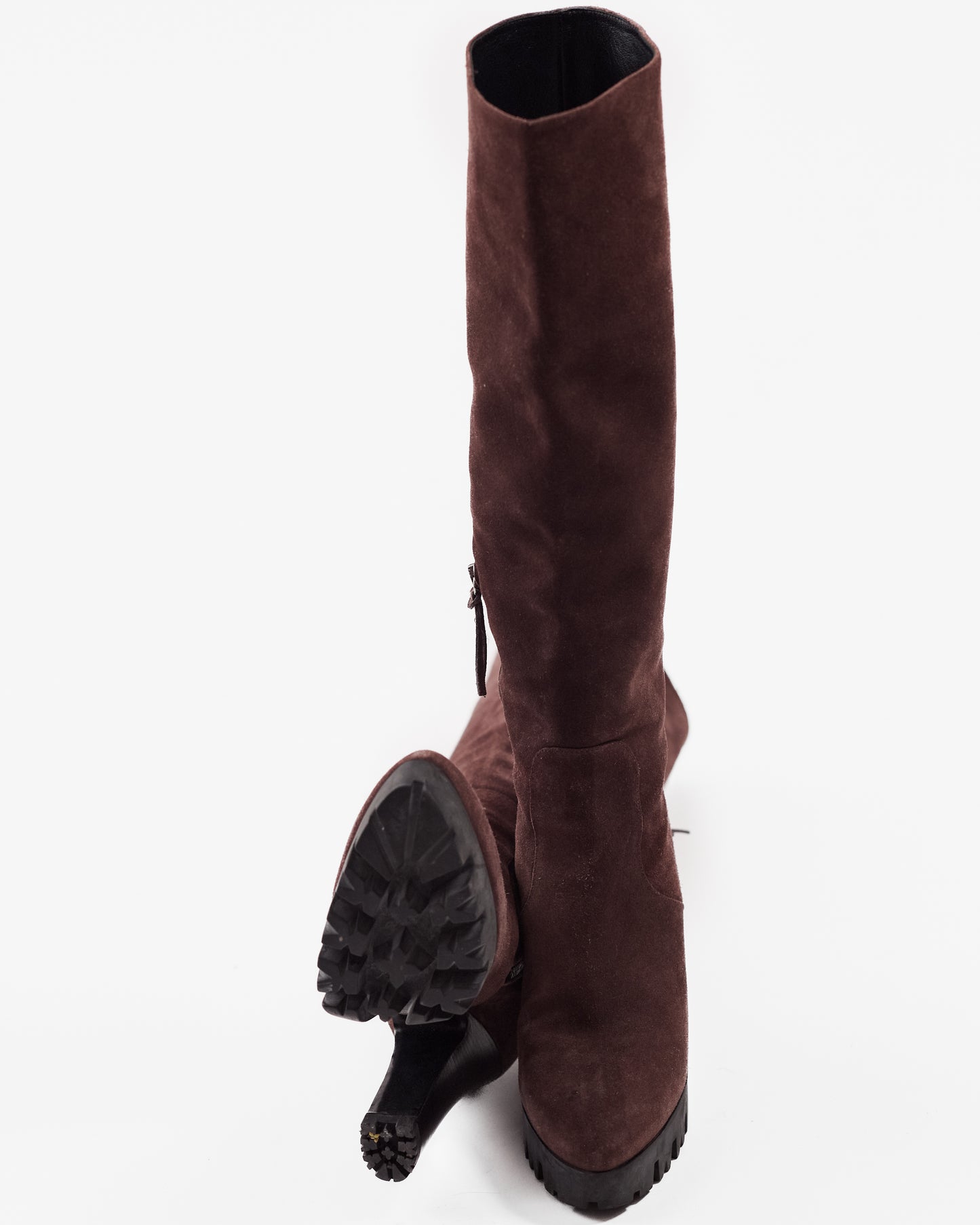 Miu Miu Brown Suede Heeled Boots