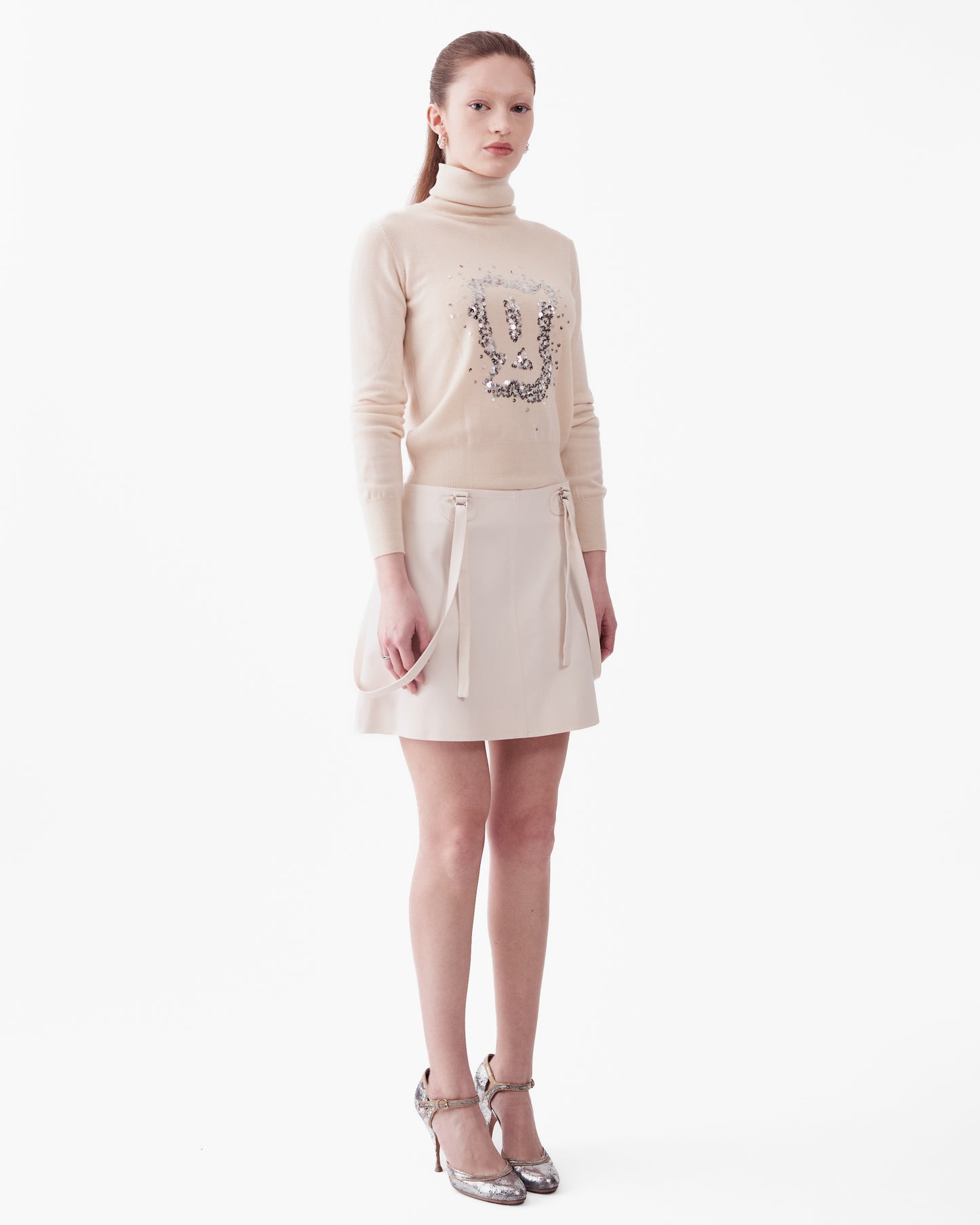 Galliano Sequin Cream Sweater