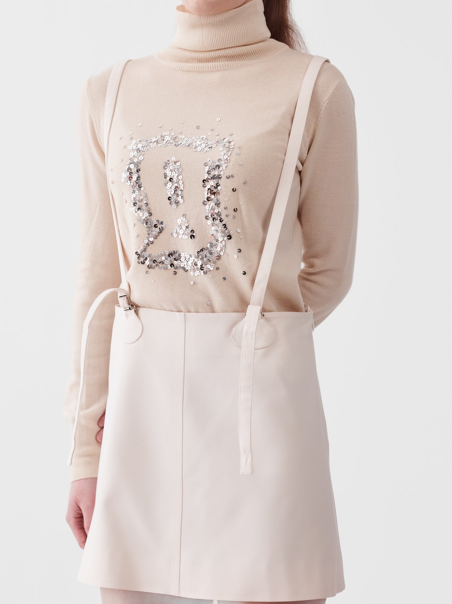 Courrèges White Suspender Mini Skirt