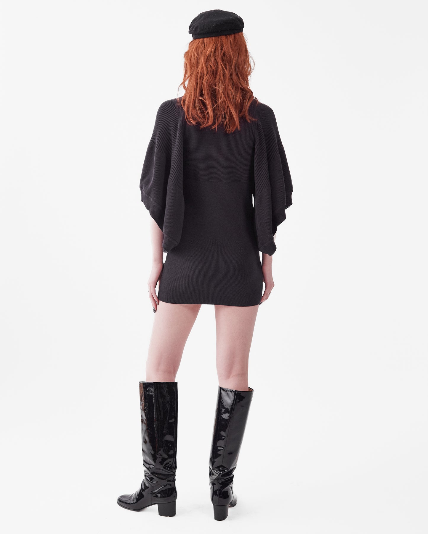 Issey Miyake Black Ribbed Dress