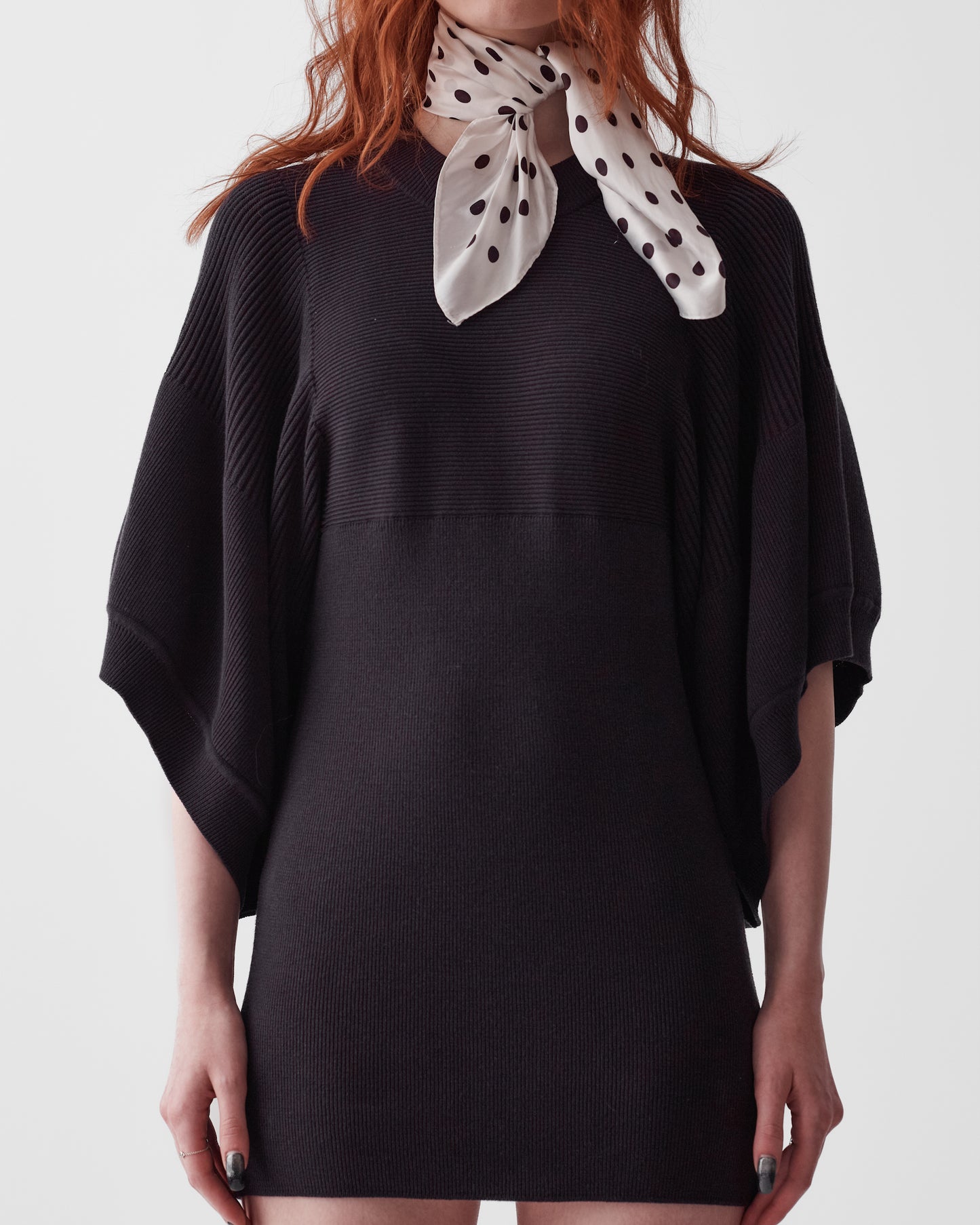 Issey Miyake Black Ribbed Dress