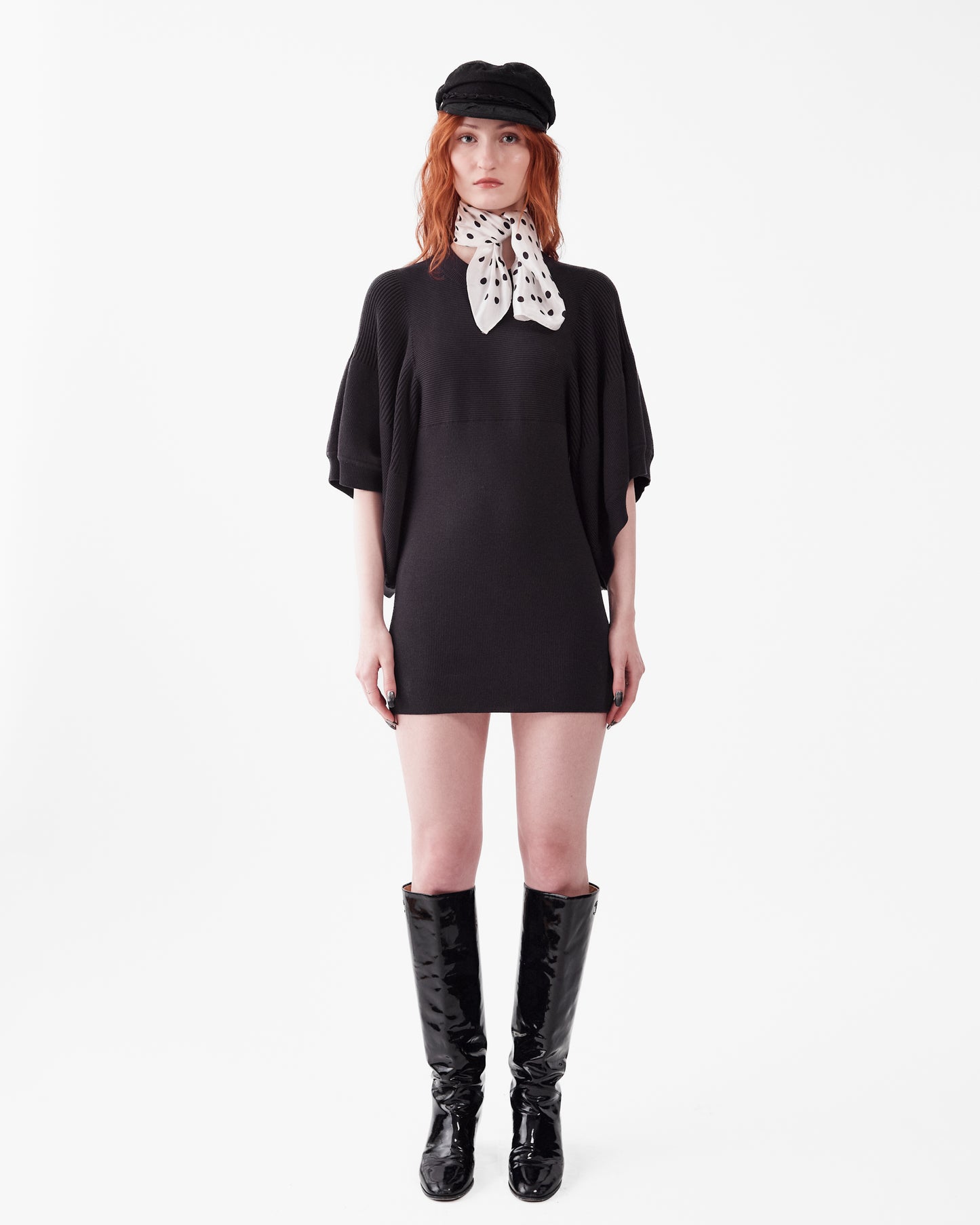 Issey Miyake Black Ribbed Dress