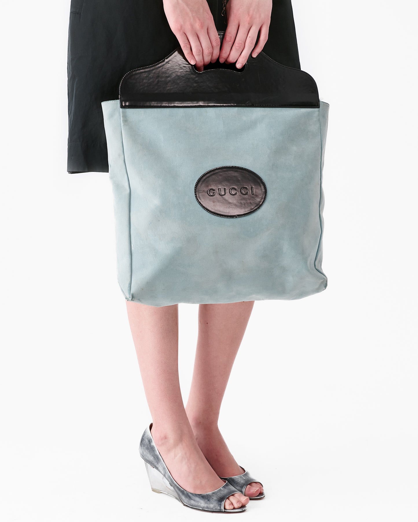 Gucci Blue Suede Tote