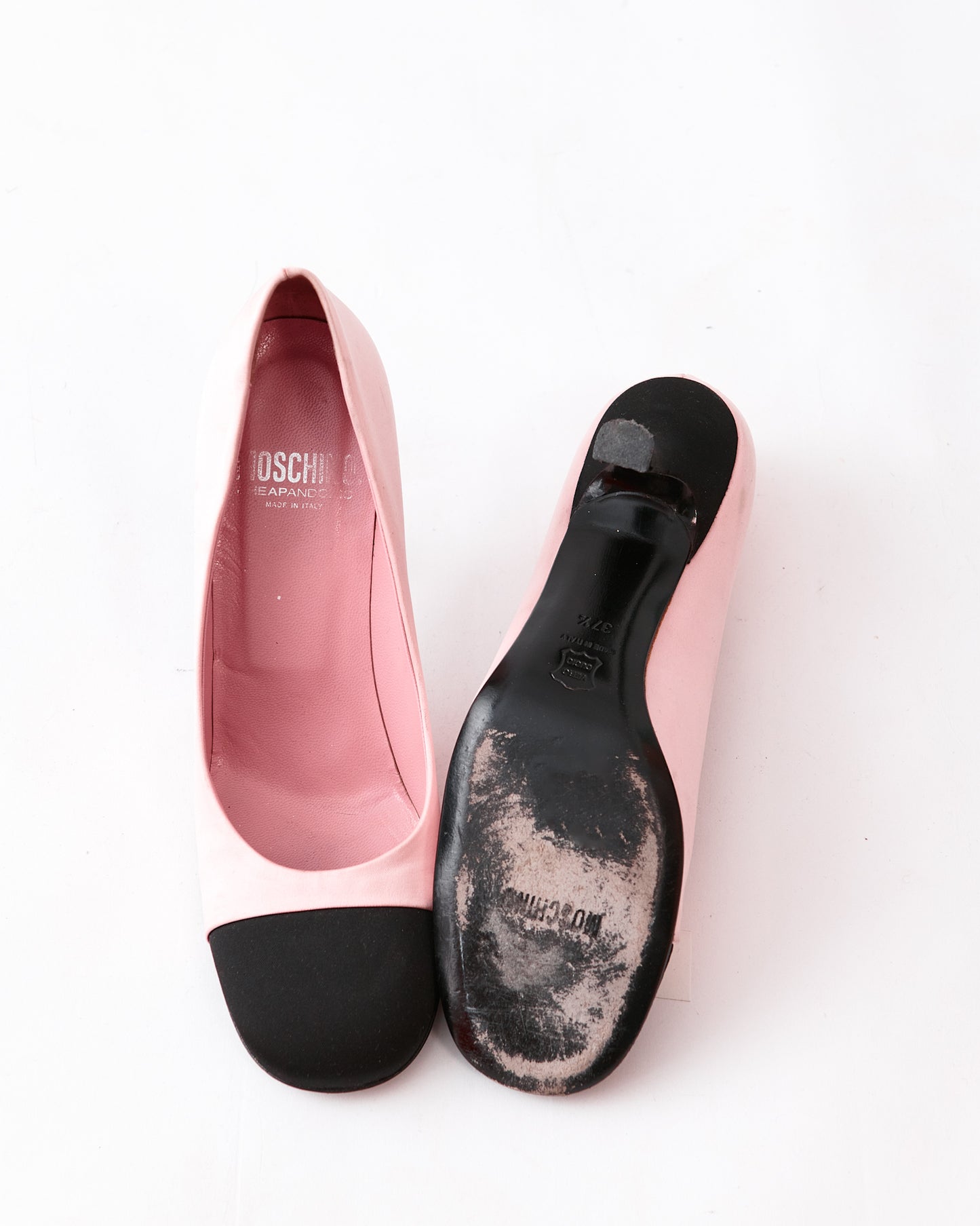 Moschino Satin Colorblock Pumps / Size 37.5