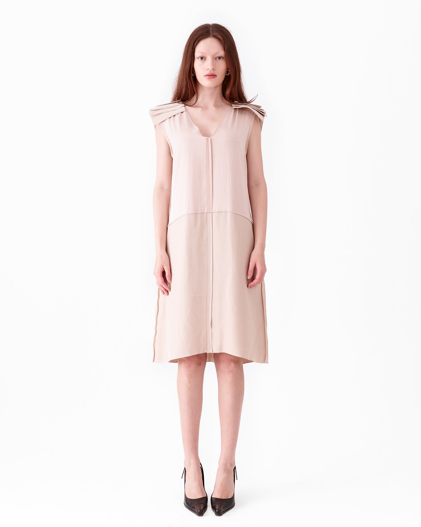 Bottega Veneta V-Neck Beige Dress