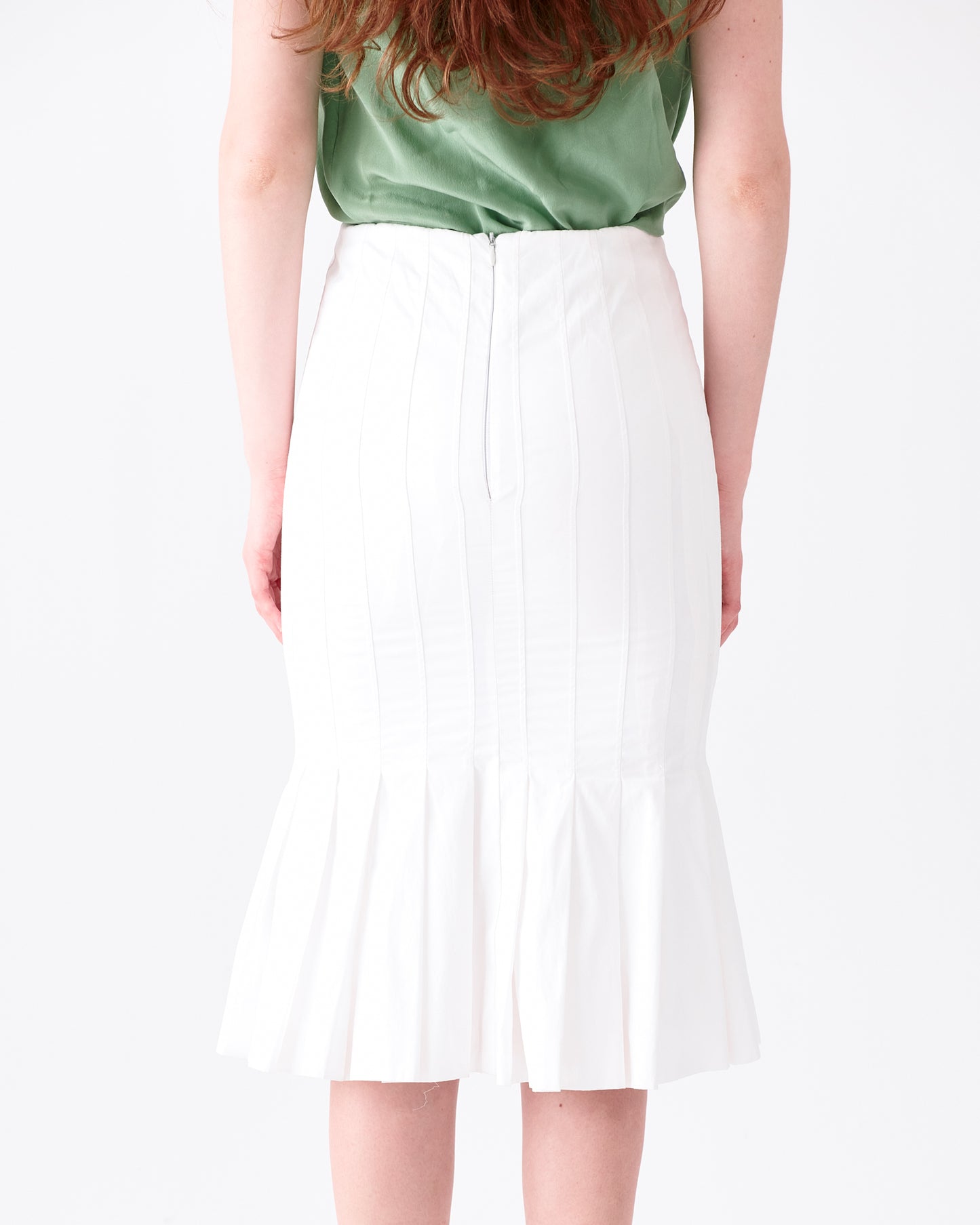 Dries Van Noten Pleated White Skirt