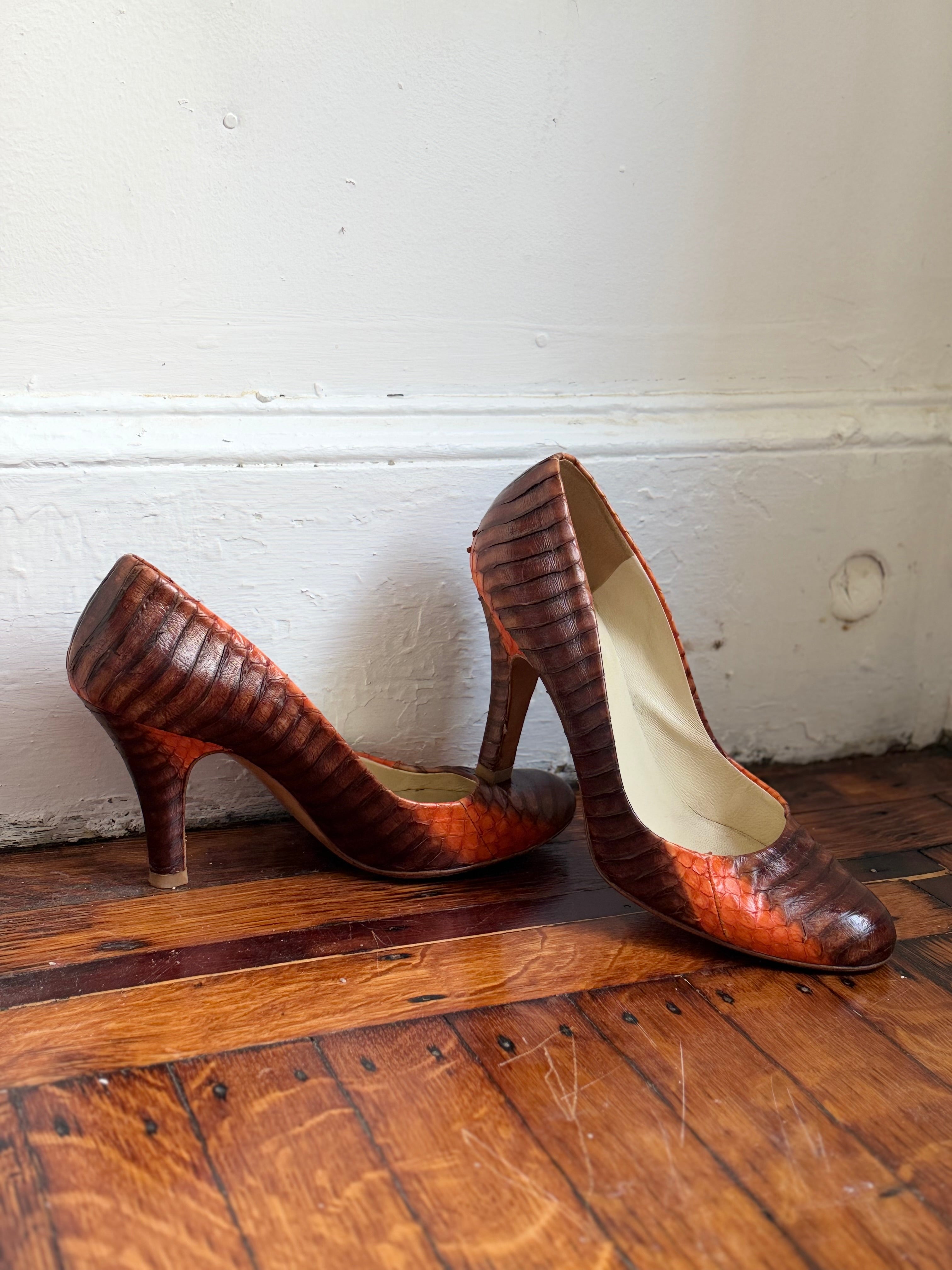 Prada Ombré Snakeskin Heels | 38.5
