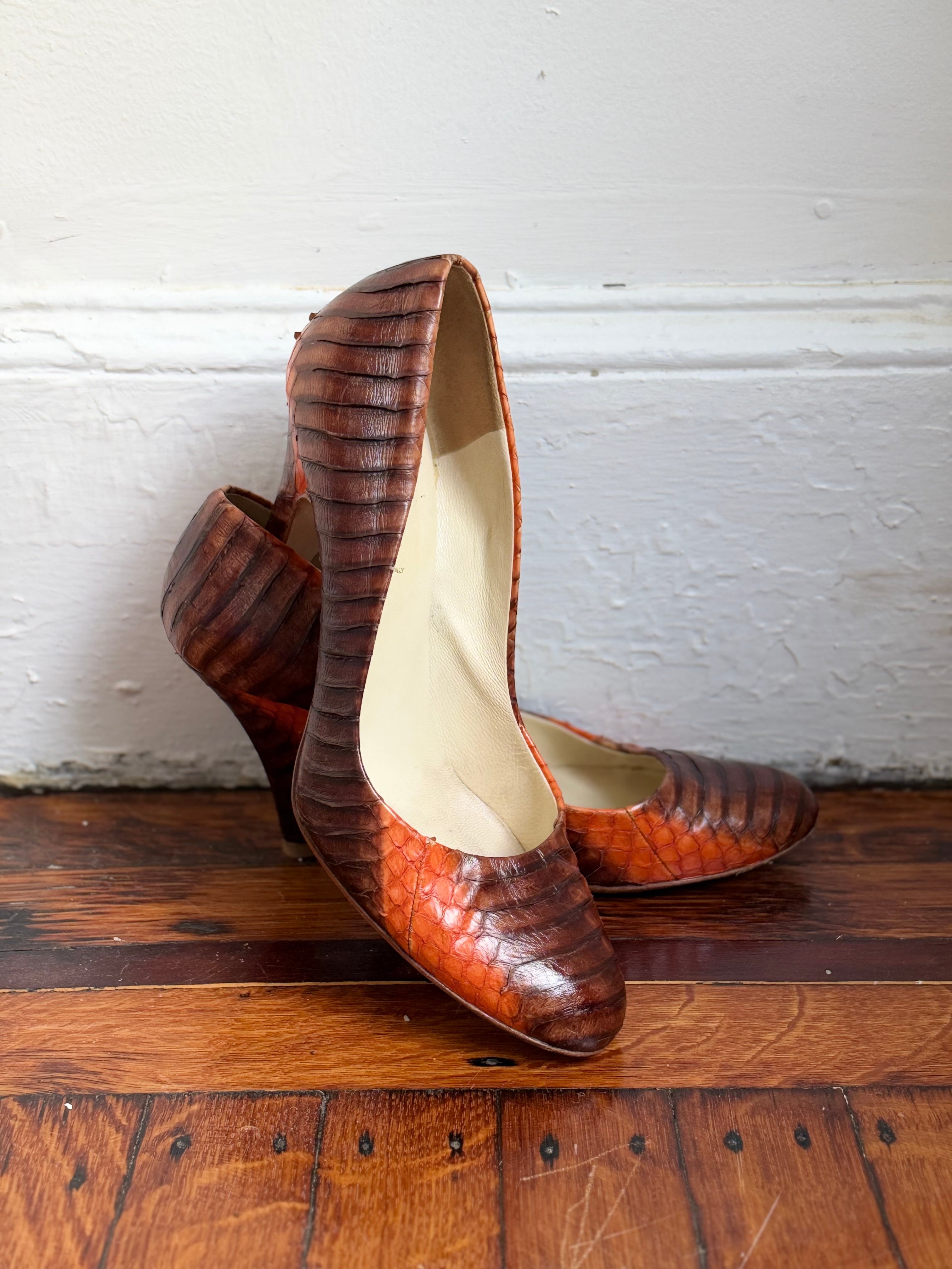 Prada Ombré Snakeskin Heels | 38.5