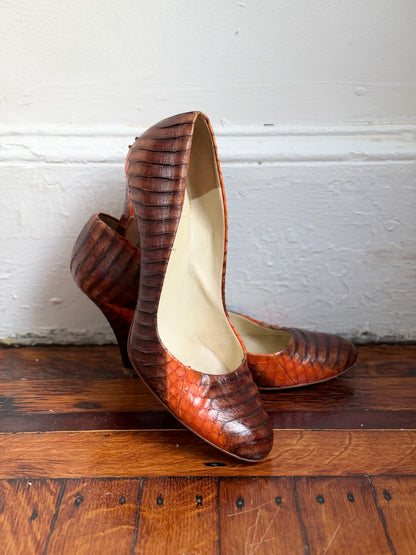 Prada Ombré Snakeskin Heels | 38.5