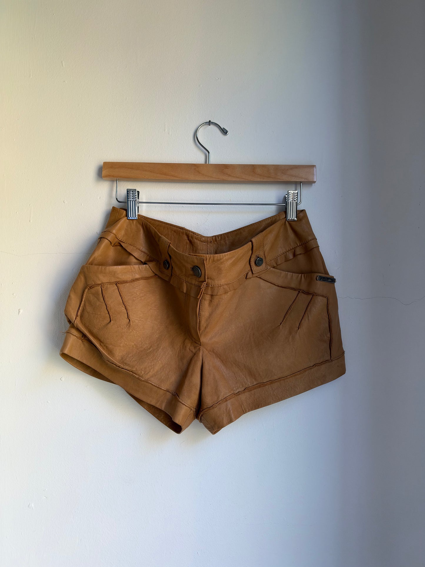 Galliano Leather Shorts