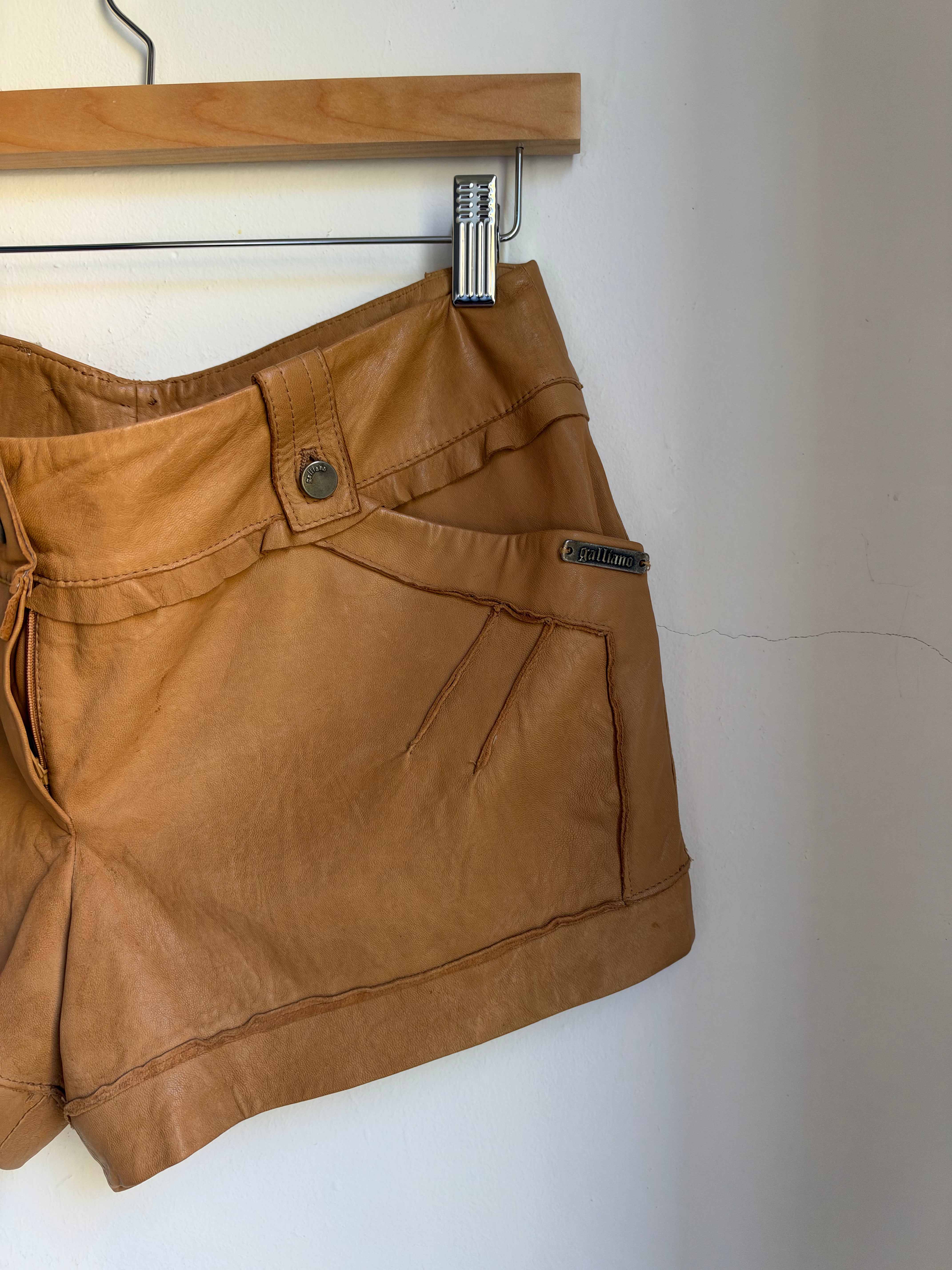 Galliano Leather Shorts