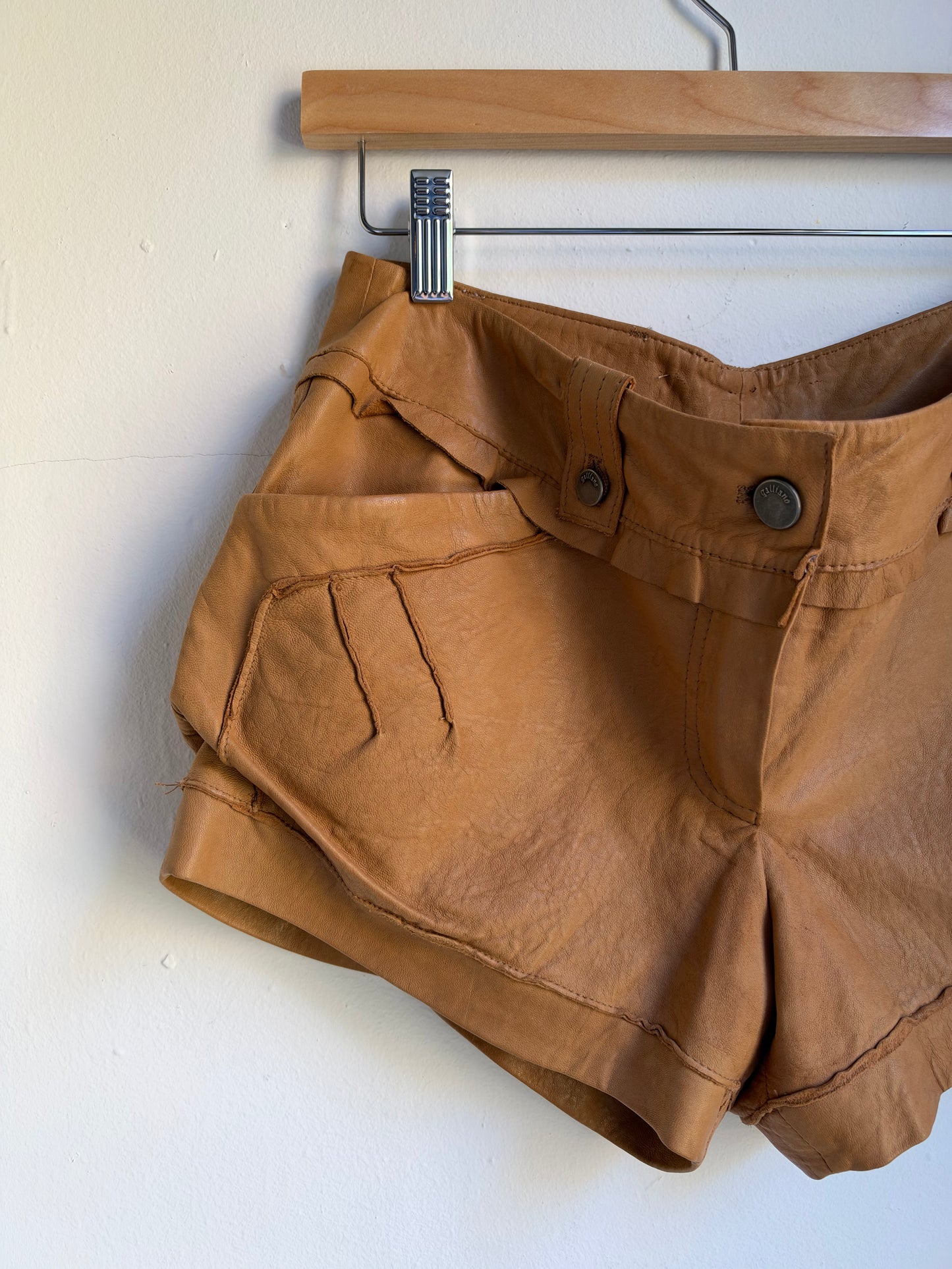 Galliano Leather Shorts