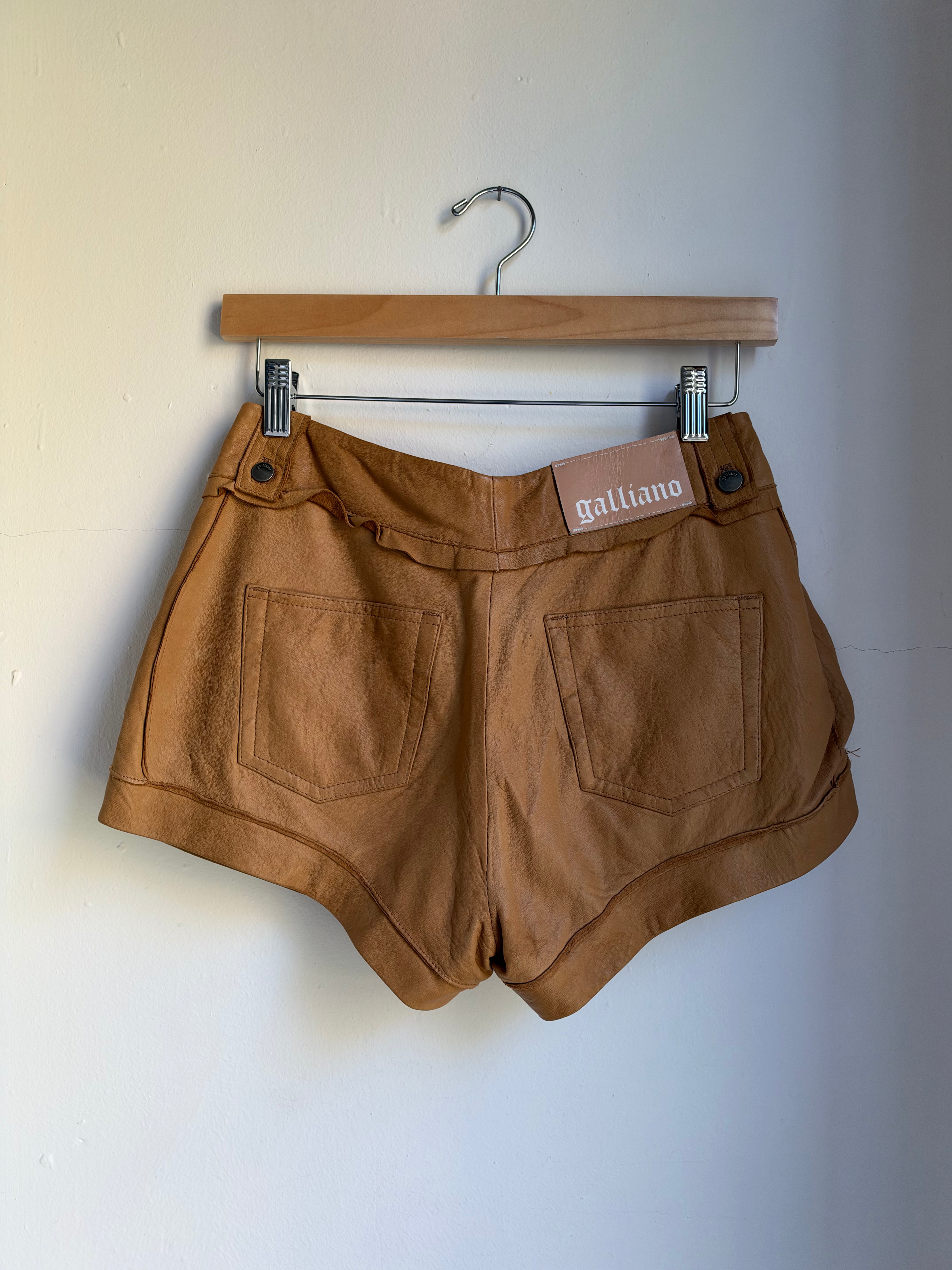 Galliano Leather Shorts