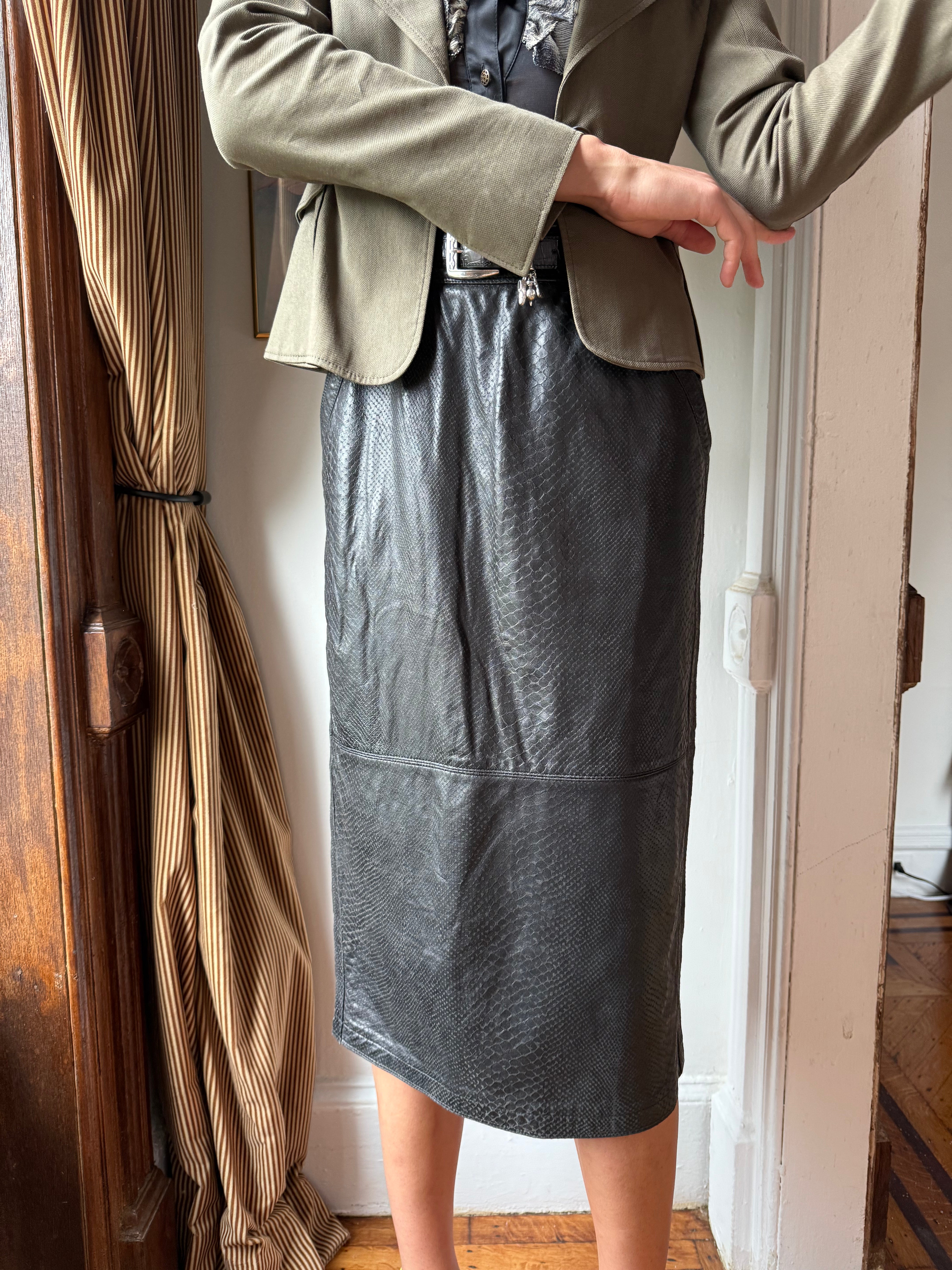 Gianni Versace Exotic Leather Skirt