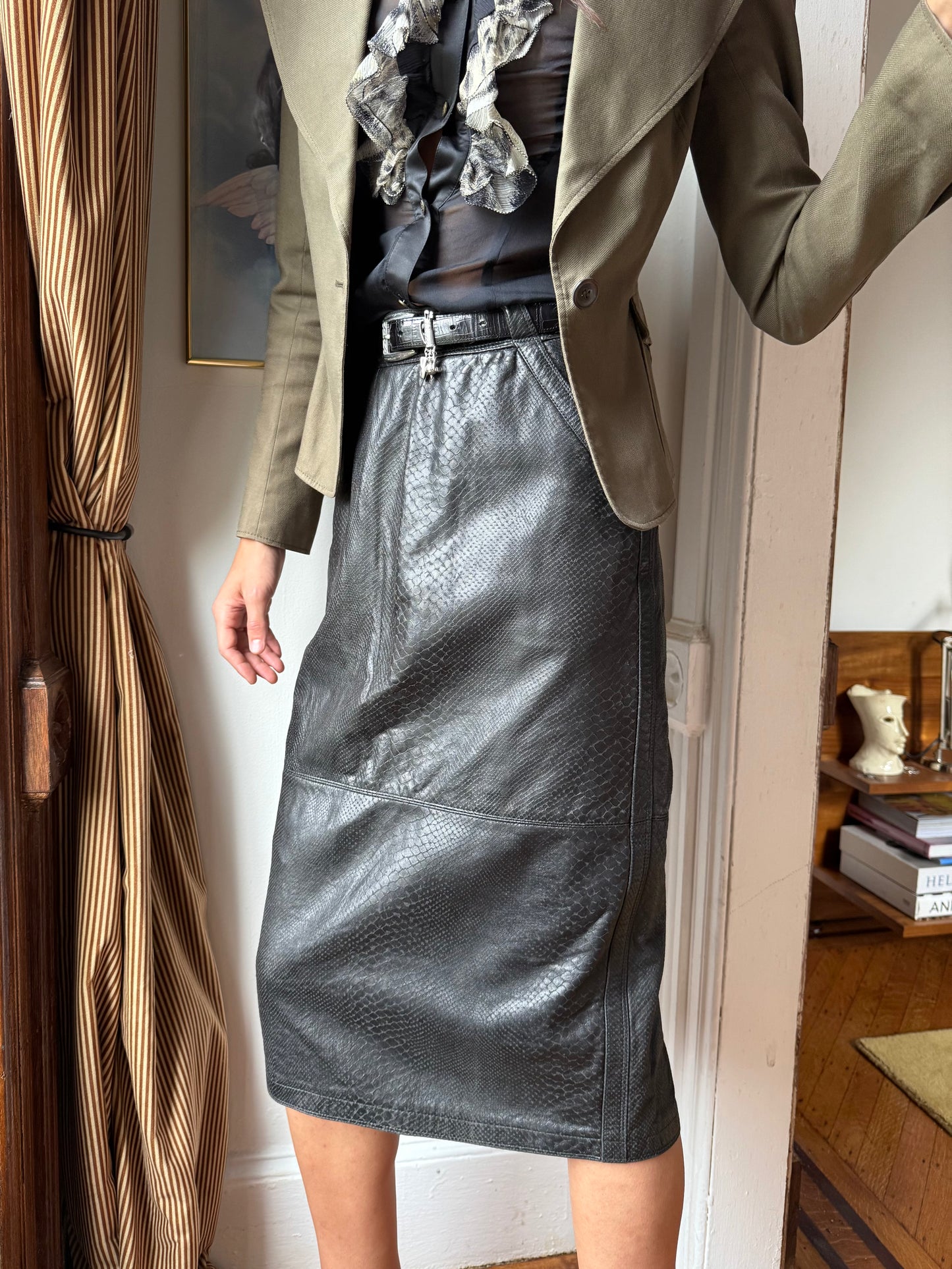 Gianni Versace Exotic Leather Skirt