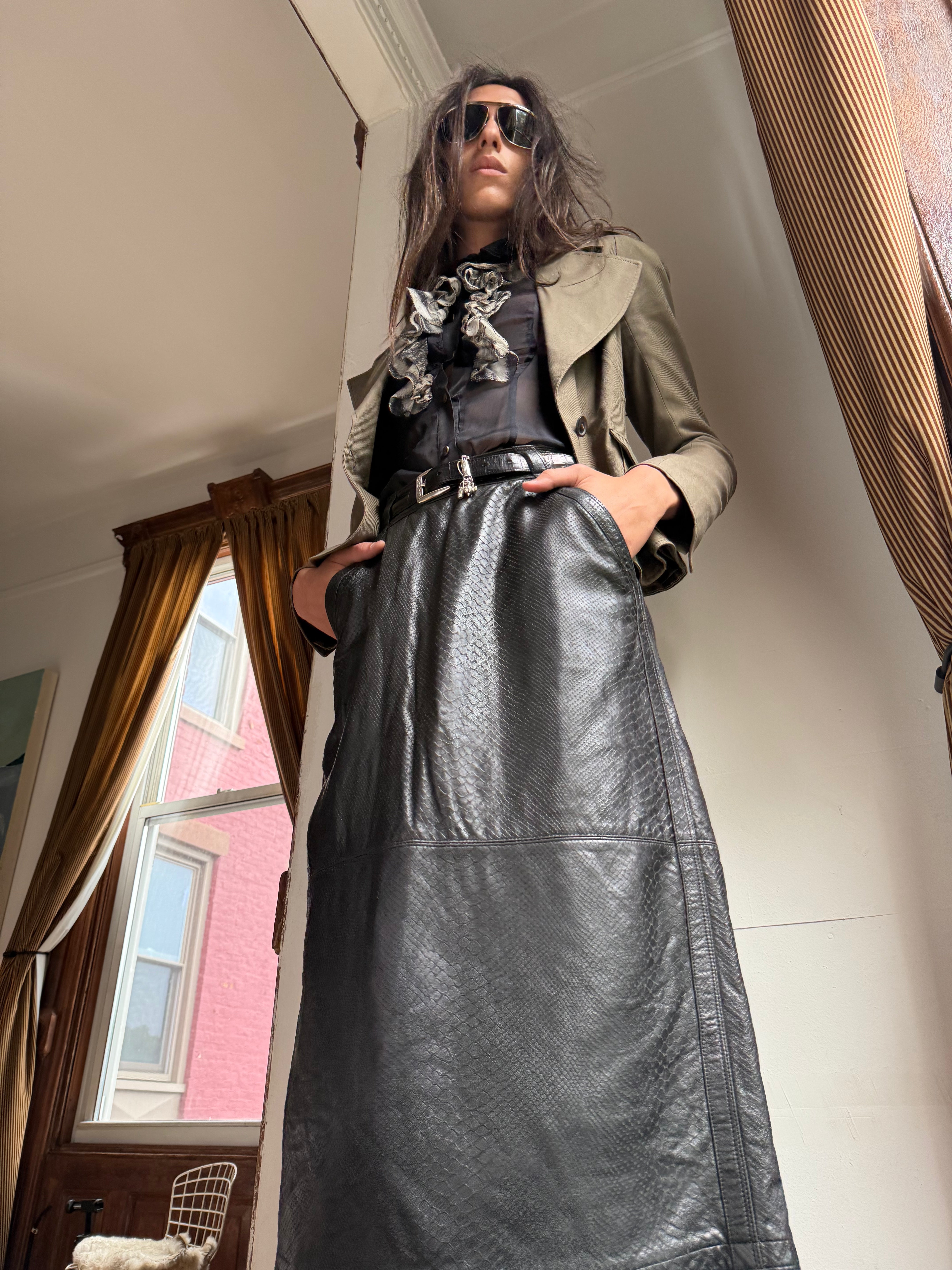 Gianni Versace Exotic Leather Skirt