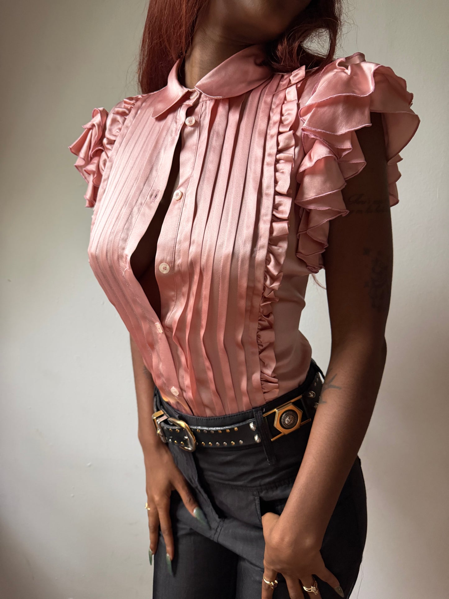 Pink Satin Cavalli Top