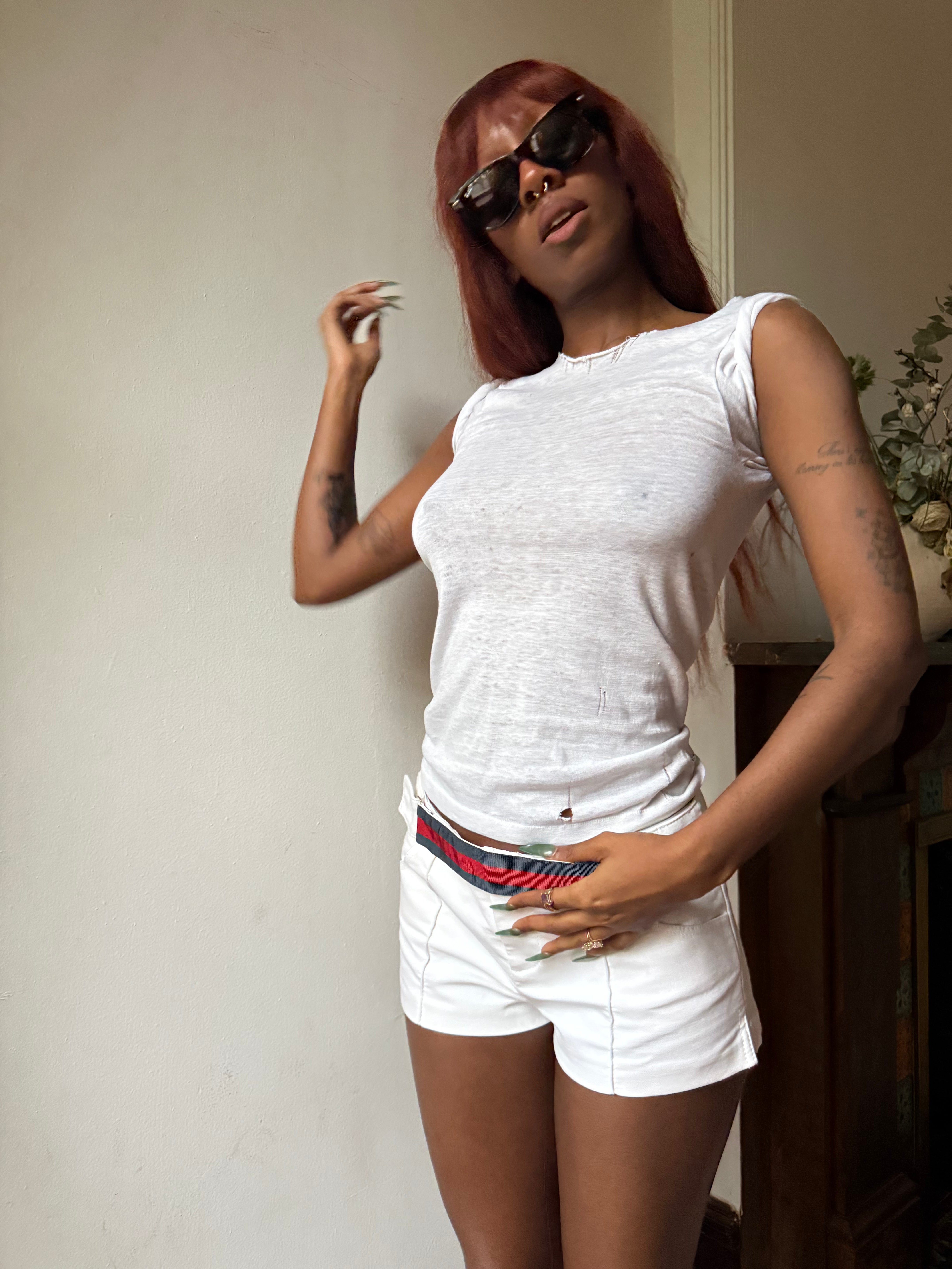 Gucci 2005 White Mini Shorts