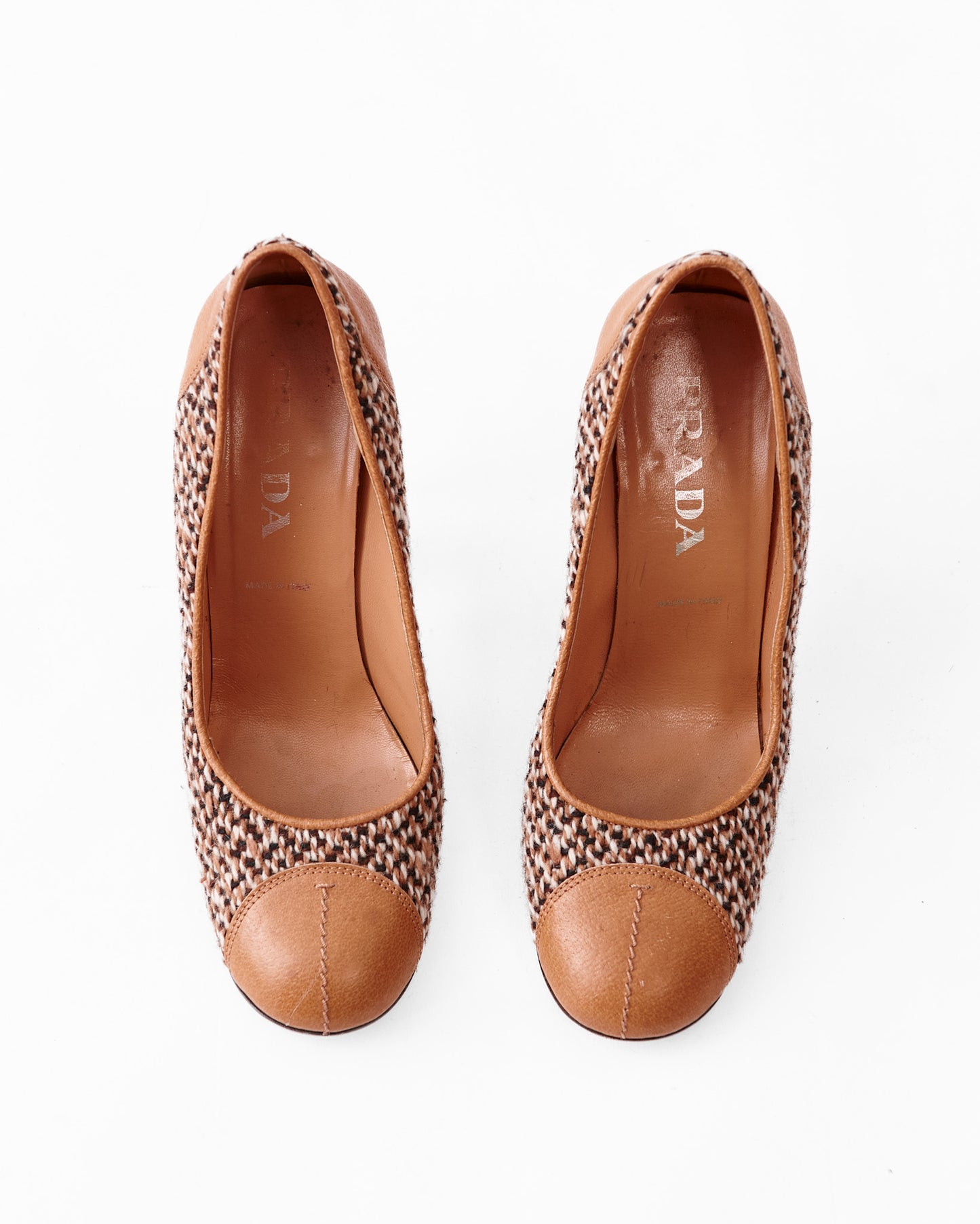 Prada Crocheted Leather Heels / Size 38