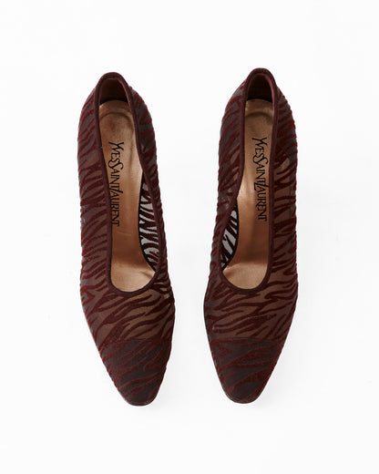 Saint Laurent Zebra Print Mesh Pumps / Size 8