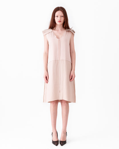Bottega Veneta V-Neck Beige Dress