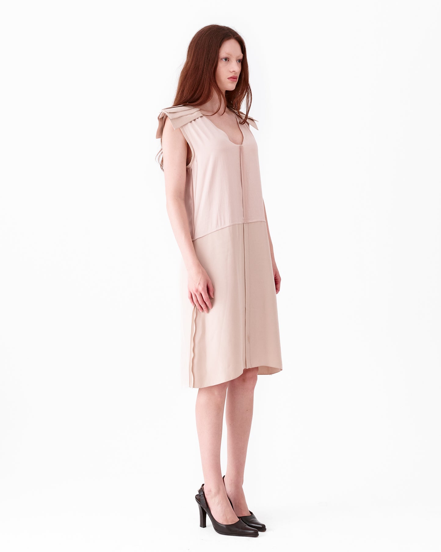 Bottega Veneta V-Neck Beige Dress