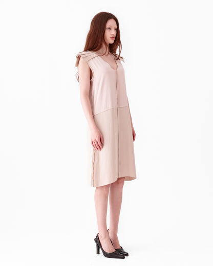 Bottega Veneta V-Neck Beige Dress