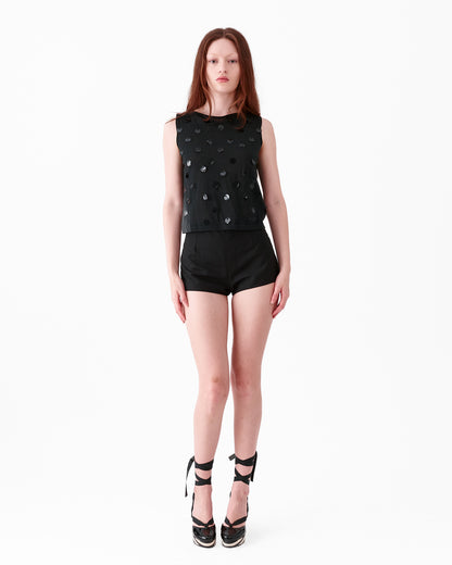 Courrèges Sequin Sleeveless Crop Top